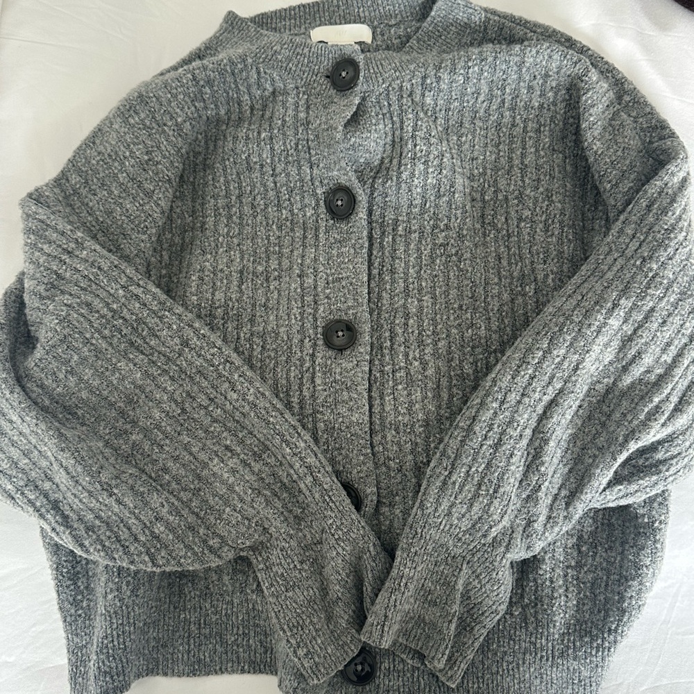H&M Charcoal Knit Cardigan